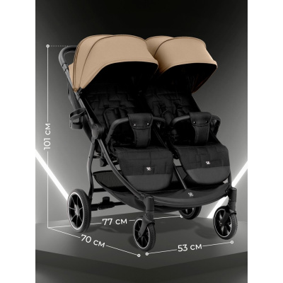 Коляска прогулочная для двойни Sweet Baby Donna Beige 03
