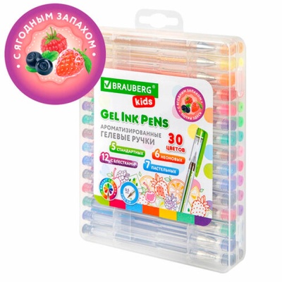 Ручки гелевые ароматизированные 30 цветов 0.5 мм Brauberg Kids 143823 2