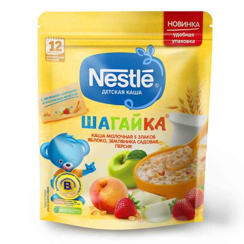 Каша молочная 5 злаков яблоко земляника персик 200г с 12мес Nestle