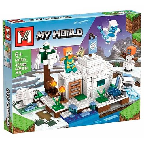 Конструктор My World Майнкрафт Зимний дом 455 деталей MG828 фото 3