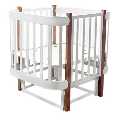 Кроватка-трансформер с продольным маятником Антел Solnyshko белый/бук 03 Кроватка-трансформер с продольным маятником Антел Solnyshko белый/бук 03