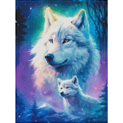 Алмазная мозаика Белые волки 30х40 см полное заполнение Рыжий кот НД-0375 2