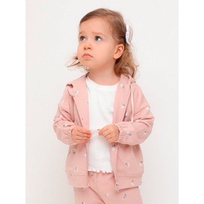 Толстовка для девочки Crockid КР 302432 дымчатая роза милые цветочки к543 2