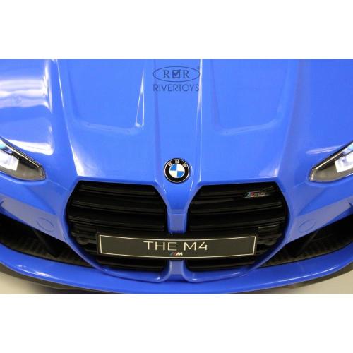 Детский электромобиль BMW M4 RiverToys A004AA синий фото 16