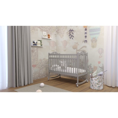 Кроватка колесо-качалка Incanto Sofi KR-0008/4С серый 05