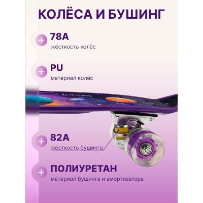Скейтборд-пенниборд U-Turn СКБ-3336 фиолетовый 04