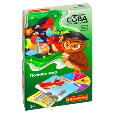 Настольная игра-викторина Умная сова Познаю мир Bondibon BB5373