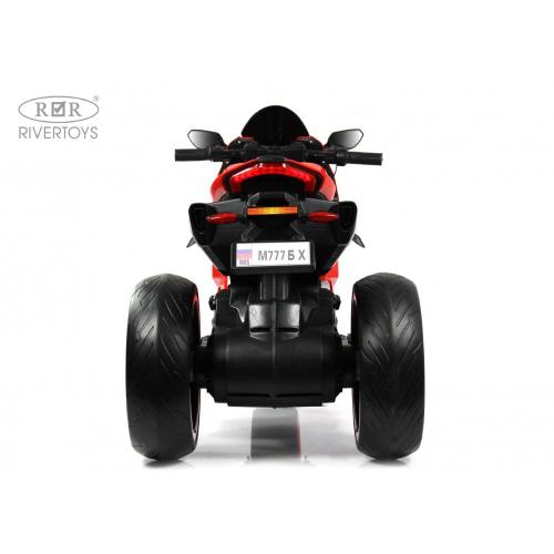 Детский электромотоцикл RiverToys М777БХ красный фото 9