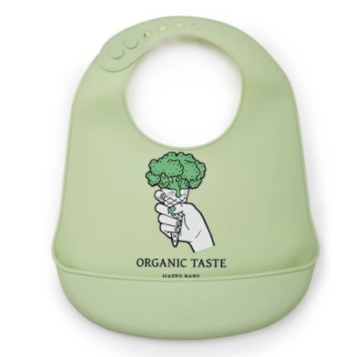 Нагрудник силиконовый Happy Baby 16006 green