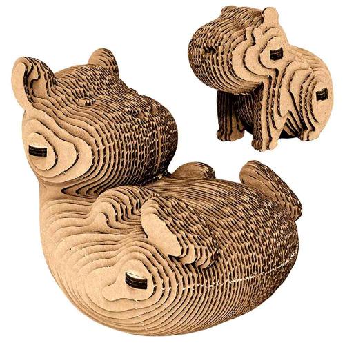 Конструктор 3D картонный Капибара и малыш Qbrix 20043