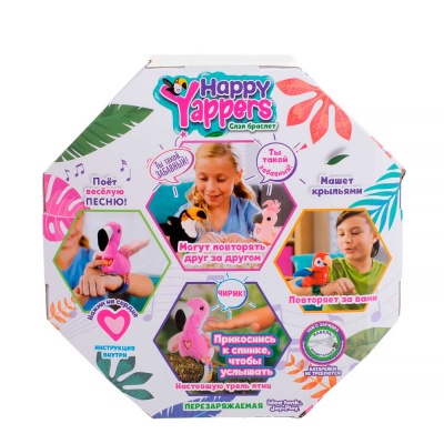 Интерактивная игрушка со слэп браслетом Фламинго Happy Yappers 9592
