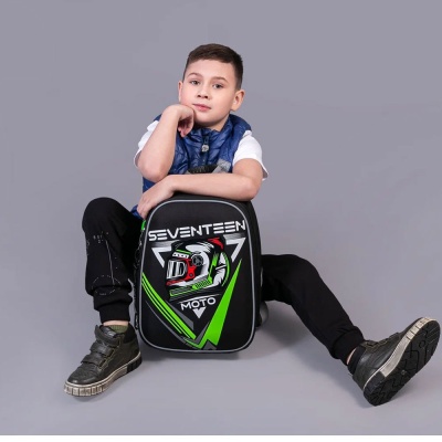 Школьный ранец с кодовым замком Мото шлем Seventeen АХ-SKJB-UT8-866L