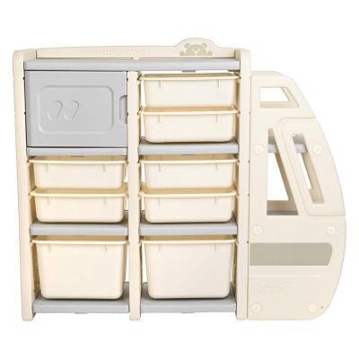 Стеллаж для игрушек с ящиками Pituso Экспресс YYT877-grey Серый-бежевый 02