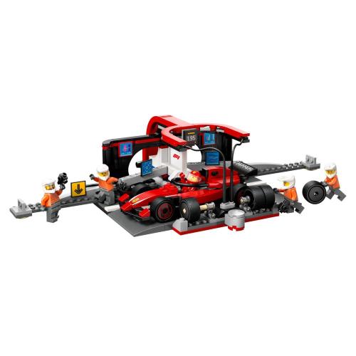 Конструктор Lego City 60443 Пит-стоп F1 и команда болида Ferrari фото 2