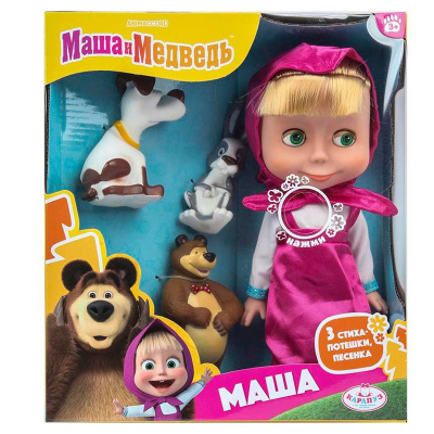 Кукла Маша и Медведь 25 см с 3 друзьями Карапуз 83033AN23 (18)  3