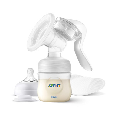 Молокоотсос ручной Natural Motion с бутылочкой для кормления Philips Avent SCF430/10