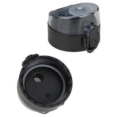 Бутылка Мотивация 500 мл с крышкой защелкой и ремешком Miland УД-9381 черно оранжевая 4