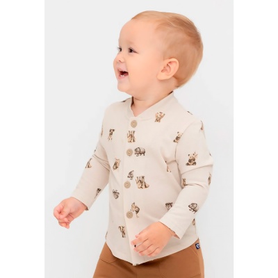 Рубашка для мальчика Crockid 302705 бежевый сафари к542 2