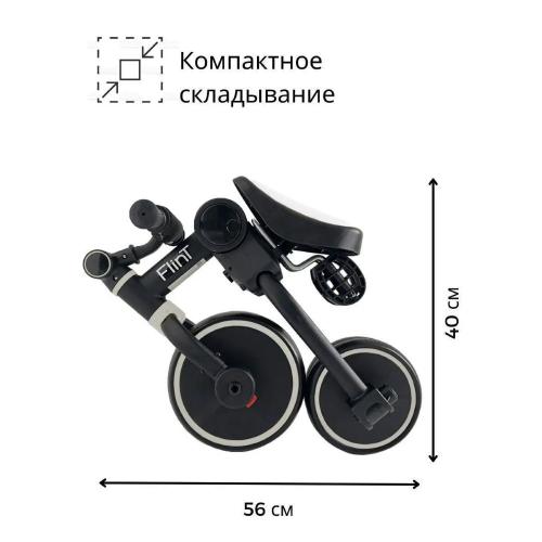Беговел-велосипед с ручкой Bubago Flint BG-FP-109-8 чёрно-белый фото 3