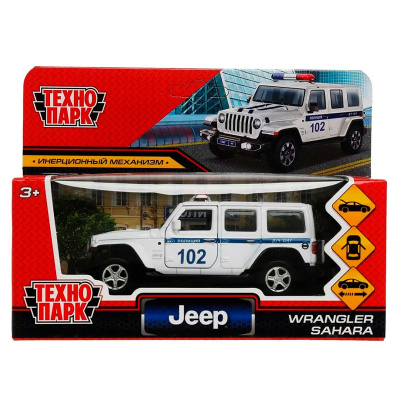 Игрушка машинка металлическая Jeep Wrangler Sahara Полиция Технопарк SAHARA5D-12POL-WH 5