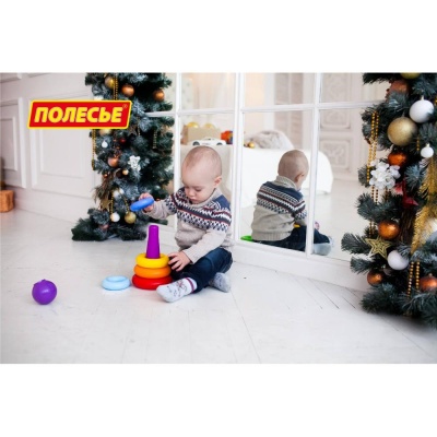 Развивающая игрушка Пирамидка Колечко-шар Полесье 62383