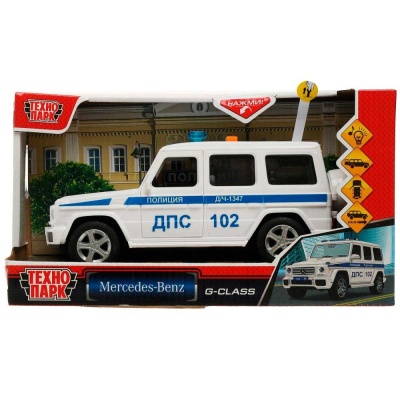 Машинка Mercedes-Benz G-Class Полиция Технопарк GCLASS-21PLPOL-WH 5
