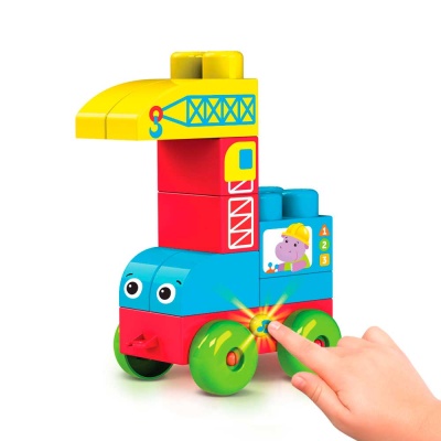 Конструктор для малышей Talky Blocks кнопочка Автокран Азбукварик 1