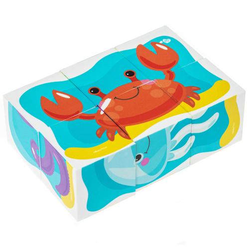 Кубики Обитатели моря 6 штук Baby Toys Десятое королевство 03532 фото 3