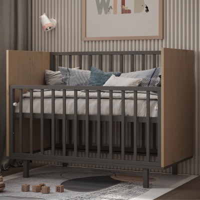 Детская кроватка Incanto Cambridge графит/дуб 03