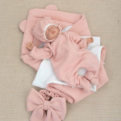 Комплект на выписку 4 предмета Муслин лето KiDi 4.219(Мс)-222/62 пудра 2 Комплект на выписку 4 предмета Муслин лето KiDi 4.219(Мс)-222/62 пудра 2