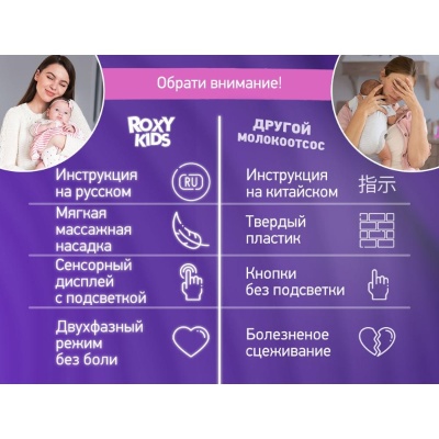 Молокоотсос электрический с бутылочкой Roxy Kids RBRP-201-B Бежевый