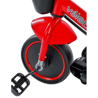 Велосипед трёхколесный с ручкой Плутон для малышей Рыжий кот ВЛ-0615 красный 3