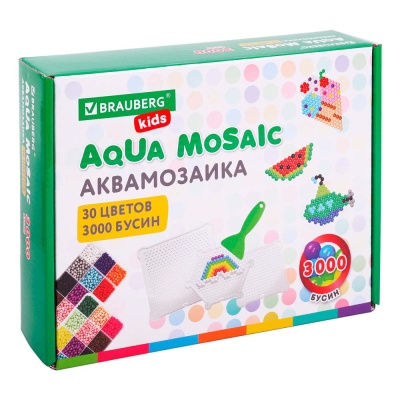 Аквамозаика 30 цветов 3000 бусин с трафаретами Brauberg Kids 664915 5