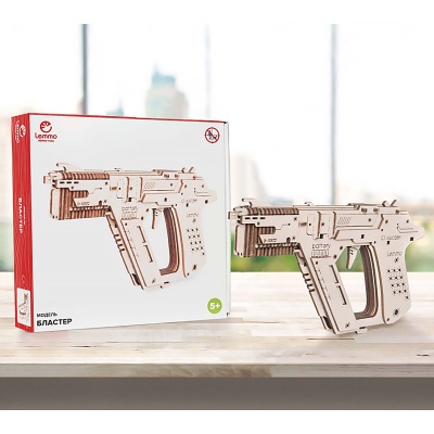 Конструктор 3D деревянный Бластер 63 детали Lemmo 0193