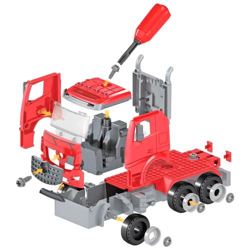 Пожарная машина конструктор фрикционная свет звук вода масштаб 1:12 Funky toys FT61114 фото 2