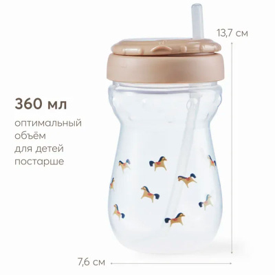 Поильник с трубочкой Happy Baby 14011 horse 2