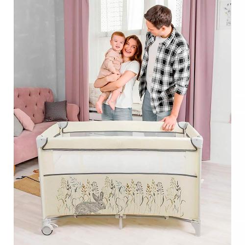 Манеж-кровать Amarobaby Transform Flora прямоугольный бежевый фото 9