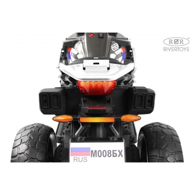 Детский электромотоцикл RiverToys М008БХ серый