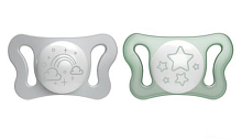 Пустышка Physioforma Micro 2 штуки 0-2 месяца Chicco 8058664156276 Glow