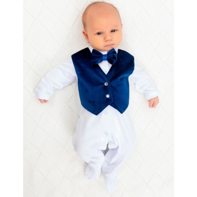 Комбинезон Маркиз с темно-синей жилеткой и бабочкой Luxury Baby РП-0010-2 4