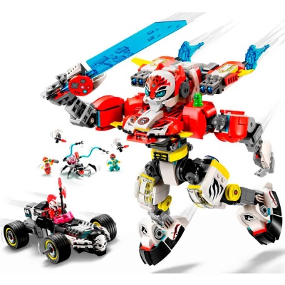 Конструктор Lego DREAMZzz 71497 Робот-тигр Купера и Hot Rod машина Зеро 5