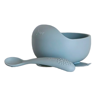 Силиконовая тарелка детская на присоске с ложкой Miyoumi T0001/223.3070 1