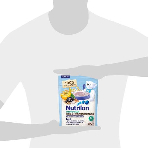 Каша молочная мультизлаковая банан черн смородина 200гр Nutrilon фото 2