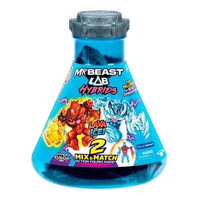 Фигурки MrBeast Lab Огонь Лед Большая колба с 2 героями Moose 24909 5