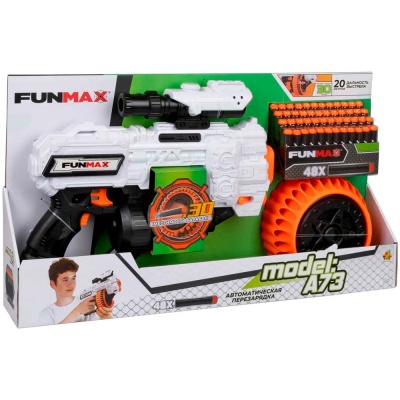 Бластер FunMax А73 электрический с барабаном 30 выстрелов 48 снарядов 1TOY Т24250 4