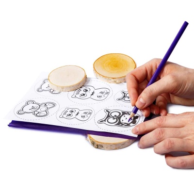 Выжигание на спилах Котик, Сова, Мишка Десятое Королевство 04802 5