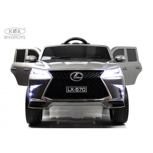 Детский электромобиль Lexus 570 RiverToys E555EE серый глянец фото 18