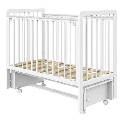 Кровать детская с продольным маятником Pituso Tiny Оптима Белая аляска 03