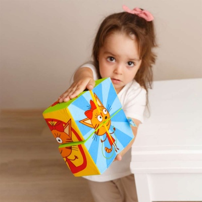 Мягкие кубики Три Кота Собери Карамельку Мякиши 748