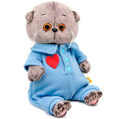 Игрушка Кот Басик baby в голубом комбинезоне с сердечком Budi Basa BB-155 4